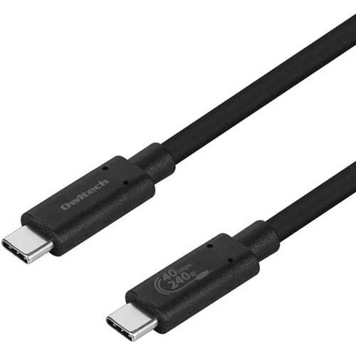 ＵＳＢケーブル／Ｃ－Ｃ／ＰＤ２４０Ｗ／４０Ｇｂｐｓ／１ｍ／ブラック　ＯＷＬ－ＣＢ４０Ｇ０１ＣＣ１０－ＢＫ　■お取り寄せ品