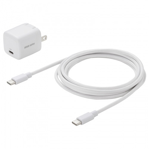 ＵＳＢ　ＰＤ対応キューブ型ＡＣ充電器（ＰＤ２０Ｗ・Ｔｙｐｅ－Ｃケーブル付属）　■お取り寄せ品