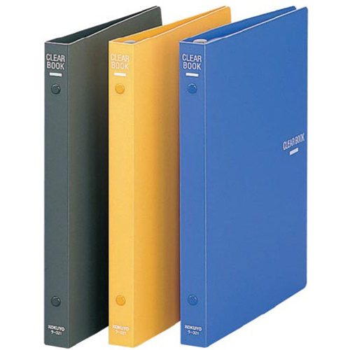 クリヤーブック替紙式Ｂ５縦２６穴１８ポケット濃灰