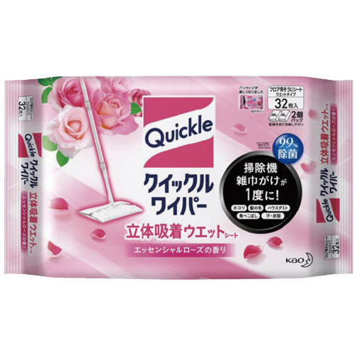 クイックルワイパー立体吸着ＷＳローズ３２枚&times;５