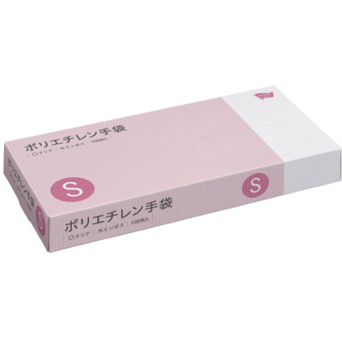 ポリエチレン手袋外エンボス　Ｓクリア１００枚×５