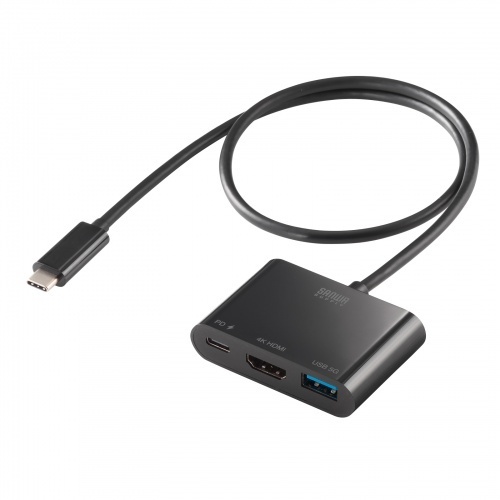 ＵＳＢ　Ｔｙｐｅ　Ｃ－ＨＤＭＩ変換アダプタ（４Ｋ／ＰＤ対応／ＵＳＢハブ付き）　■お取り寄せ品