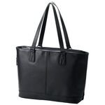 トートバッグ／合皮／アオリワイド／１４．０ｉｎｃｈ／１５Ｌ／ブラック　ＢＭ－ＴＢＳＬＨ０２ＢＫ　■お取り寄せ品