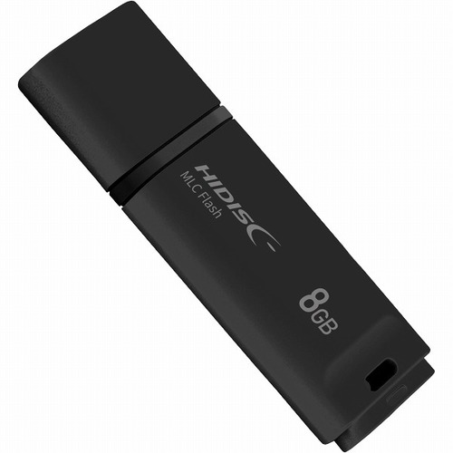 ＨＩＤＩＳＣ　ＵＳＢ２．０　フラッシュドライブ（ＭＬＣ搭載）　８ＧＢ　黒　キャップ式　■お取り寄せ品