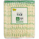 割らずに使える竹丸箸　ポリ完封楊枝付１００膳入&times;５