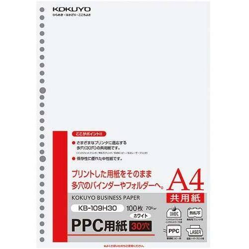 ＰＰＣ用紙　Ａ４　３０穴　１００枚入