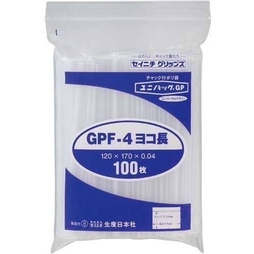 ユニパック　チャック付ポリ袋　Ａ６ヨコ１００枚