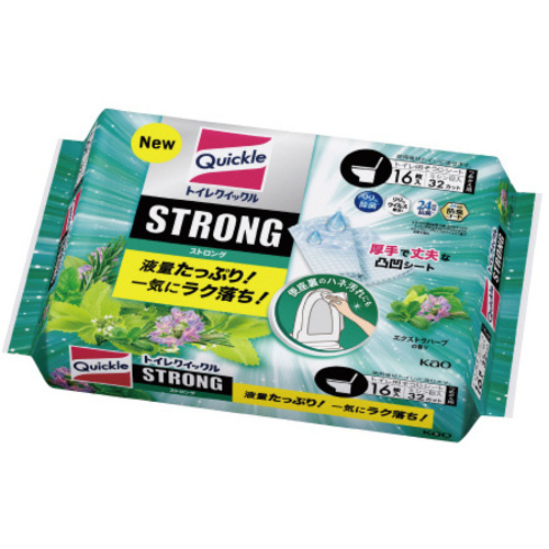 トイレクイックルＳＴＲＯＮＧ　エクストラハーブの香り　詰替　１６枚入&times;１２