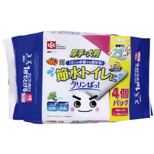 クリンぱ流せるトイレクリーナー大判　１０枚&times;４個