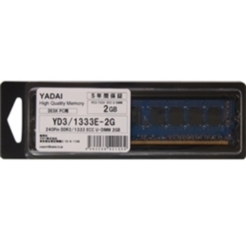 ＤＤＲ３　ＰＣ３－１０６００　２４０ｐｉｎ　２ＧＢ　ＥＣＣ　Ｕ－ＤＩＭＭ　ＹＤ３／１３３３Ｅ－２Ｇ　■お取り寄せ品