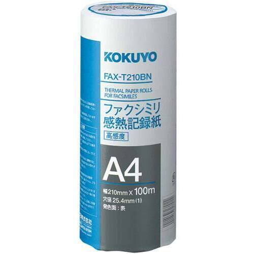 ＦＡＸ感熱紙Ａ４　１００ｍ芯２５．４ｍｍ高感度６本