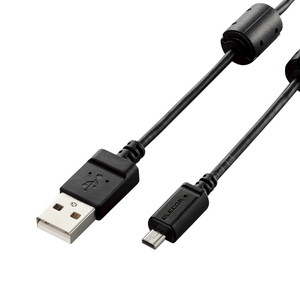 デジカメ用ＵＳＢケーブル／平型ｍｉｎｉ８ピン／フェライトコア／１．５ｍ／ブラック　■お取り寄せ品