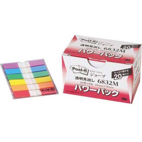 ポストイット　ジョーブパワーパック　６色×２０　６８３２Ｍ