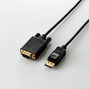 変換ケーブル／ＤｉｓｐｌａｙＰｏｒｔ　－　ＶＧＡ／２．０ｍ／ブラック　ＣＡＣ－ＤＰＶＧＡ２０ＢＫ　■お取り寄せ品