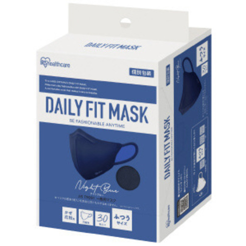 ＤＡＩＬＹ　ＦＩＴ　ＭＡＳＫ　立体　ふつうサイズ　３０枚入　ナイトブルー