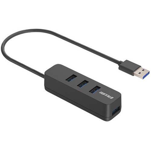ＵＳＢ－Ａ　３．２　Ｇｅｎ１　バスパワー上挿しハブ　磁石付　ブラック　ＢＳＨ４Ｕ３２０Ｕ３ＢＫ　■２営業日内届