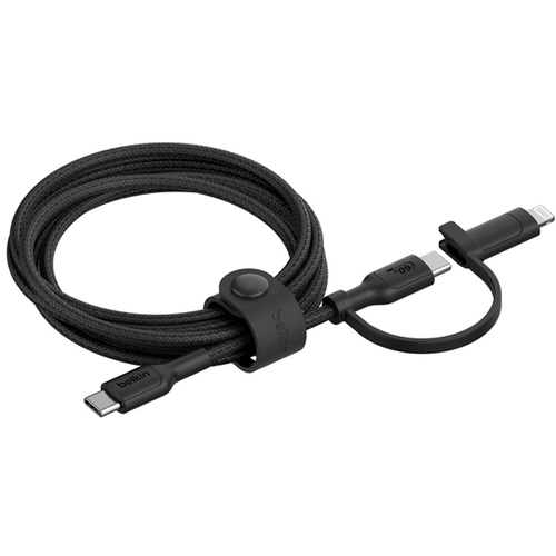 ＢｏｏｓｔＣｈａｒｇｅ　２－ｉｎ－１　ＵＳＢ－Ｃ　＆　ライトニングケーブル　ブラック　■２営業日内届