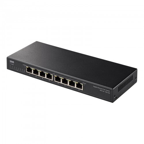 ギガビット対応ＰｏＥスイッチングハブ（８ポート）　ＬＡＮ－ＧＩＧＡＰＯＥ８２　■お取り寄せ品