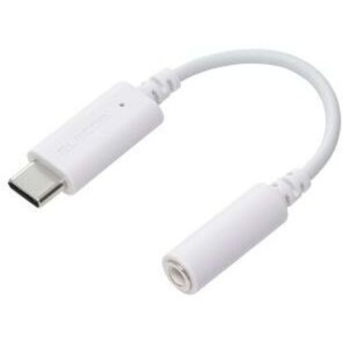 音声変換ケーブル／ＵＳＢ　Ｔｙｐｅ－Ｃ　ｔｏ　３．５ｍｍステレオミニ端子／ＤＡＣ搭載／ホワイト　■お取り寄せ品