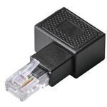 ＲＪ４５中継コネクタ／Ｃａｔ５ｅ対応／Ｌ字／右向き／ＵＴＰ／ブラック　ＬＤ－ＲＪ４５Ｕ５ＥＬＲＢＫ　■お取り寄せ品