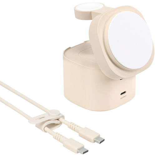 ＭＯＴＴＥＲＵ　４ｉｎ１マグネットワイヤレス充電器　アーモンドミルク　ＭＯＴ－ＱＩ１５Ｗ０４－ＥＣＡＭ　■お取り寄せ品