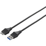 ユニバーサルコネクター　ＵＳＢ３．０　Ａ　ｔｏ　ｍｉｃｒｏＢ　スリムケーブル　１．０ｍ　ブラック　■お取り寄せ品
