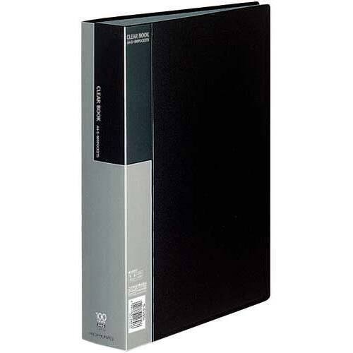 クリヤーブックベーシックＡ４縦１００ポケット黒５冊