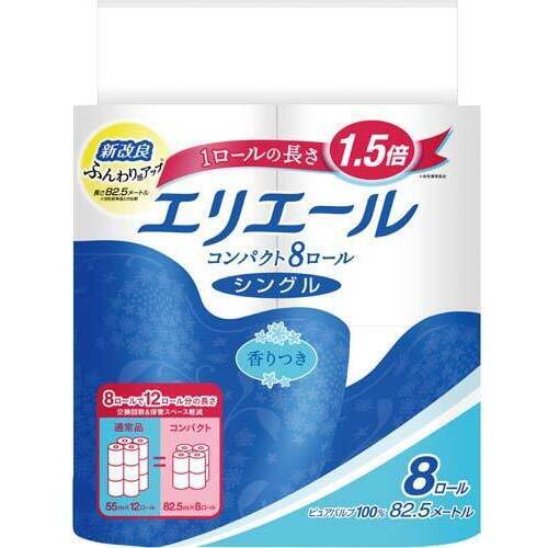 エリエールコンパクトシングル８２．５ｍ　８個入×８