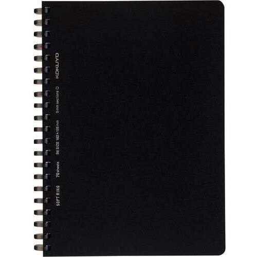 ソフトリングノート　方眼罫　Ｂ６　７０枚　黒