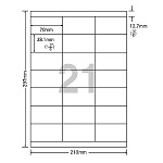 ＯＡマルチタック　Ａ４　２１面　上下余白　Ｗ７０㎜×Ｈ３８．１㎜