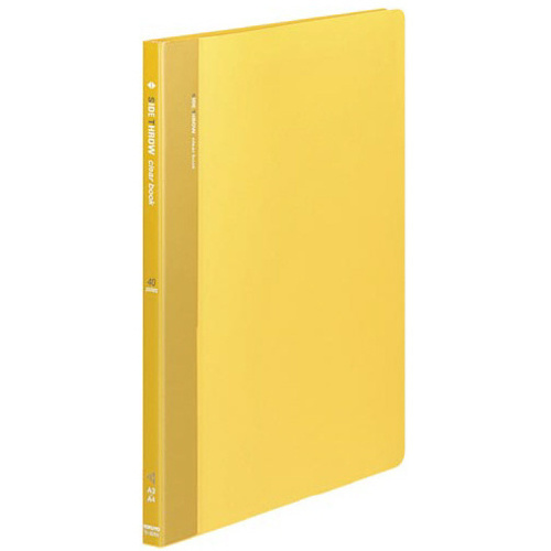 クリヤーブック固定式・横入　Ａ４縦　４０Ｐ　黄