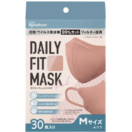 立体カラーマスク　デイリーフィット３０Ｐ　ピンク