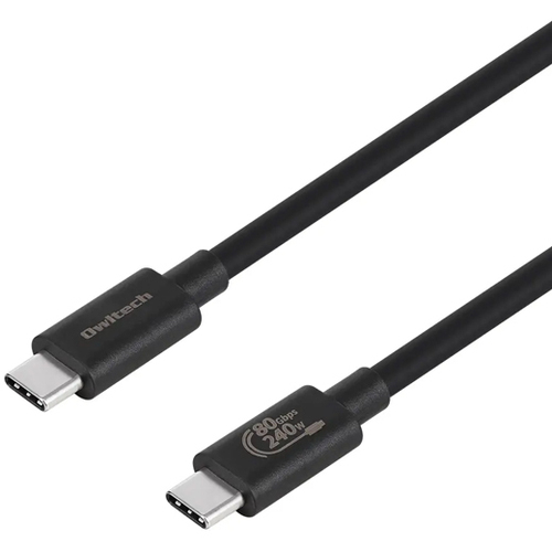 ＵＳＢケーブル／Ｃ－Ｃ／ＰＤ２４０Ｗ／８０Ｇｂｐｓ／１ｍ／ブラック　ＯＷＬ－ＣＢ８０Ｇ０１ＣＣ１０－ＢＫ　■お取り寄せ品