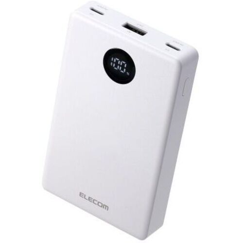 モバイルバッテリー／半固体Ｌｉ電池／１００００ｍＡｈ／ホワイト　ＤＥ－Ｃ８６－１００００ＷＨ　■お取り寄せ品