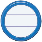 丸型名札安全ピン・クリップ両用型　直径４５ｍｍ青