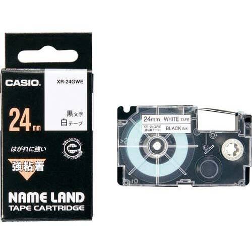ネームランド　強粘着白色テープ　２４ｍｍ　黒文字