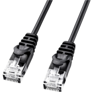 カテゴリ６極細ＬＡＮケーブル（５ｍ・ブラック）　ＬＡ－ＳＬ６－０５ＢＫ　■お取り寄せ品