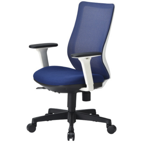 ＯＡ３２００　ＷＨ　Ｍバック　ダークブルー肘付　【組立サービス付】