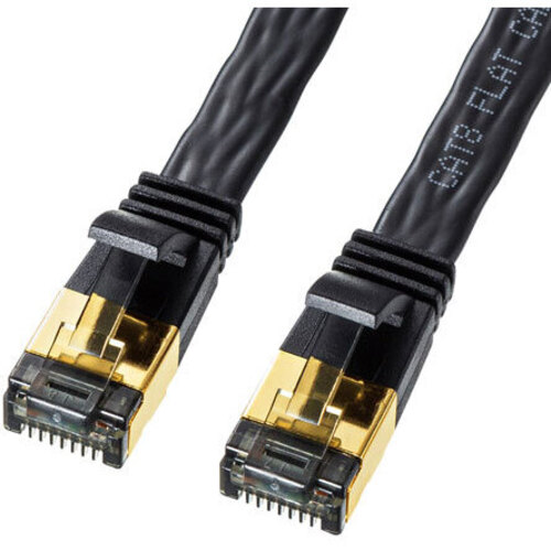カテゴリ８フラットＬＡＮケーブル（ブラック・０．５ｍ）　ＫＢ－Ｔ８ＦＬ－００５ＢＫ　■お取り寄せ品