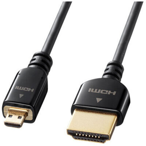 イーサネット対応ハイスピードＨＤＭＩマイクロケーブル（ブラック・２ｍ）　ＫＭ－ＨＤ２３－２０Ｋ　■お取り寄せ品