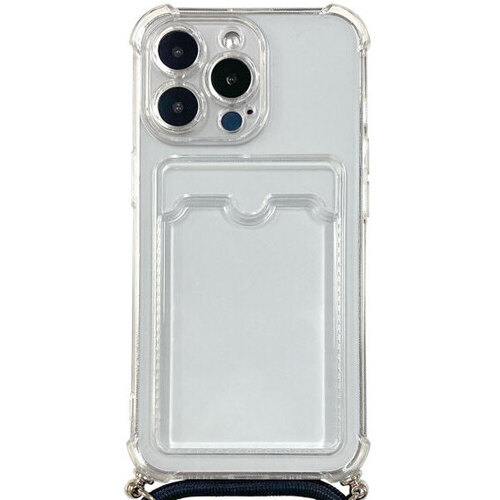 ｉＰｈｏｎｅ　１３　Ｐｒｏ対応　クリアケース／ロングストラップ／カードポケット付　■お取り寄せ品