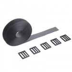 面ファスナー結束バンド（幅２５ｍｍ・長さ３ｍ・黒・専用カン付き）　ＣＡ－ＭＦ１０ＢＫ　■お取り寄せ品