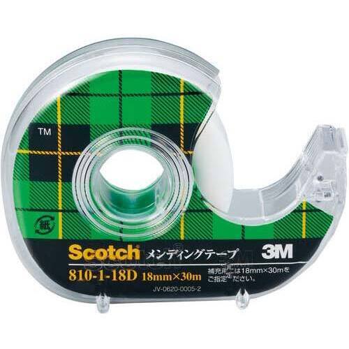 スコッチ　メンディングテープ小巻　カッター付&times;５　８１０－１－１８Ｄ&times;５