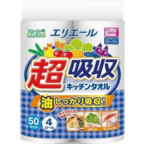 エリエール超吸収キッチンタオル　４Ｒ&times;１２