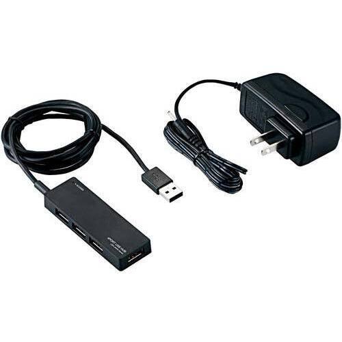 ＵＳＢ２．０ハブ　セルフ＆バスパワー　４ポート　黒