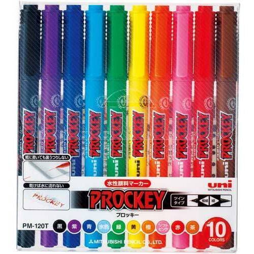 水性マーカー　プロッキー　細・極細　１０色セット　ＰＭ１２０Ｔ１０ＣＮ