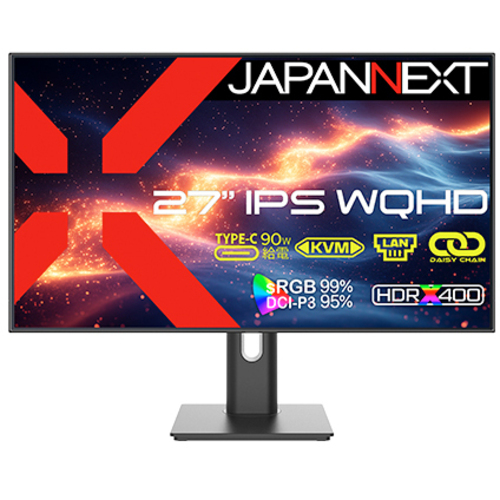 液晶ディスプレイ　２７型／２５６０×１４４０／ブラック　ＪＮ－ＩＰＳ２７Ｑ４ＦＬ－ＨＳＰＣ９－ＤＬ　■２営業日内届