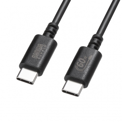 ＵＳＢ　２．０　Ｔｙｐｅ－Ｃケーブル（ＰＤ６０Ｗ・０．５ｍ・ブラック）　ＫＵ－ＣＣＰ６００５ＢＫ　■お取り寄せ品