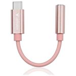 変換ケーブル　ＵＳＢ　Ｔｙｐｅ－Ｃ　３．５ｍｍ　オーディオ変換アダプター　ピンク　■お取り寄せ品