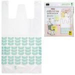 手提げポリ袋１０Ｌ用　１４枚　リーフ柄　【お取り寄せ品】８営業日以内届